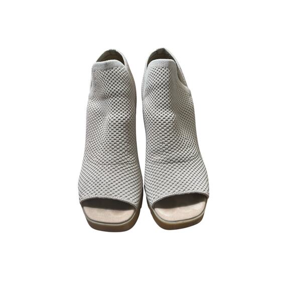 Eileen Fisher Tan Knit Peep Toe Bootie Sz 10 - Picture 1 of 3